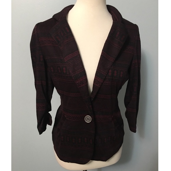 Women’s Burgundy and Black Blazer - Picture 1 of 4